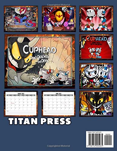 Cuphead Don't Deal With the Devil 2022 Calendar: Video Game 16-Month Monthly Planner | Classroom, Home, Office Supplies