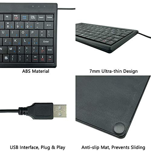 CUQI Mini Teclado USB, Mini Teclado para Juegos DIY Experiment, Interfaz USB para TV Box, Windows PC, Raspberry Pi, Windows 10/8/7, PS3, PS4 (Negro)