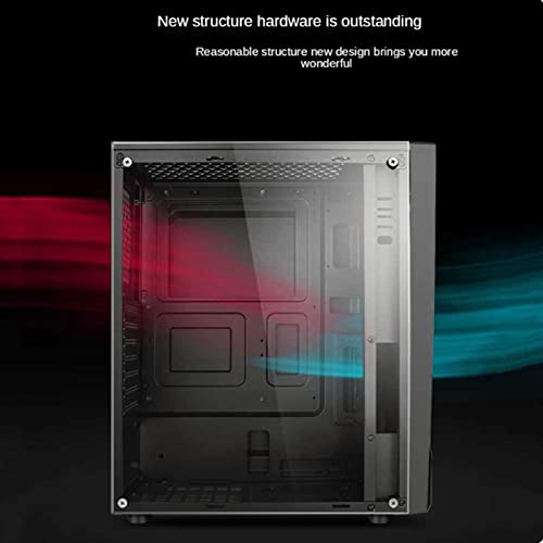 CuteLife Caja de Ordenador ATX Fanático De La Caja del Equipo Frente Refrigerado por Agua E/S Usb3.0 Penetración Lateral Templada Completa Ordenador Personal Caso para Estación de Trabajo para Juegos