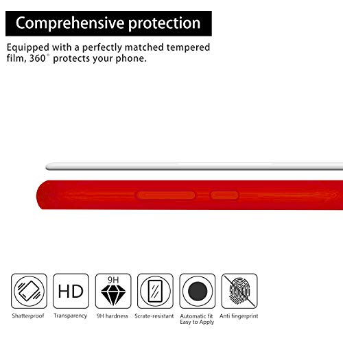 cuzz Funda para Huawei P8 Lite (2017)+{Protector de Pantalla de Vidrio Templado} Carcasa Silicona Suave Gel Rasguño y Resistente Teléfono Móvil Cover-Rojo