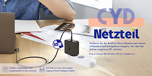 CYD 65W Netbook Cargador-Adaptador para ASUS AD883J20 AD883220 G1 G2 L3 L5 L8 S5 U3 U5 U6 W3 W7 Z3 Z7 Z9 RT-AC88U RT-AC87U RT-AC3200 RT-AC3100 Router R8500 100NAS Nighthawk X8 AC5300