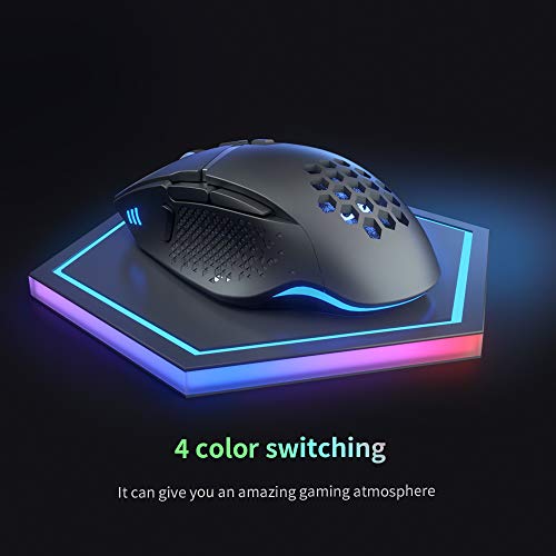 CYD C303 RGB Gaming Mouse para ordenador portátil, USB 3.0 con cable, ratón de diseño ergonómico para videojuegos, ratón programable, ratón de seguimiento y disparo con cable RGB