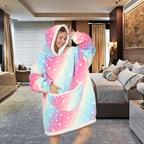 Cyhamse Sudadera con Capucha Sudadera, Manta usable con Bolsillo Gigante Manta con Capucha de Gran tamaño con Mangas Bolsillo Gigante para Invierno