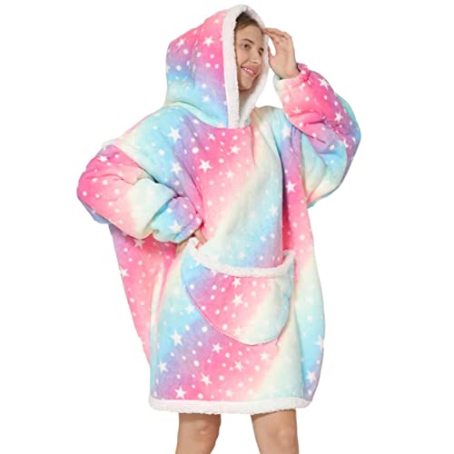 Cyhamse Sudadera con Capucha Sudadera, Manta usable con Bolsillo Gigante Manta con Capucha de Gran tamaño con Mangas Bolsillo Gigante para Invierno