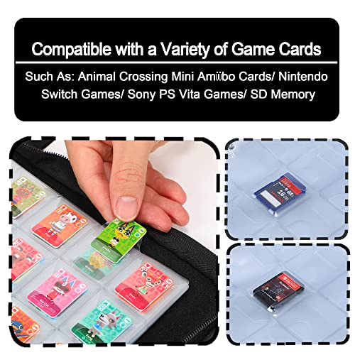 D DACCKIT Soporte para tarjetas de juego compatible con tarjetas Mini Amiibo, 630 cartuchos, organizador compatible con Nintendo Switch PS Vita Games SD tarjetas de memoria (púrpura)