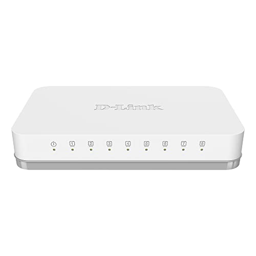 D-Link GO-SW-8G - Switch 8 puertos (Gigabit Ethernet LAN RJ-45, Sin gestión, 1000 Mbps por puerto) blanco