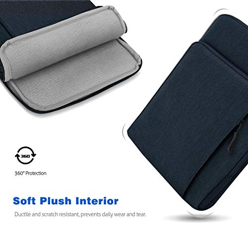 Dadanism Funda 12.9 Inch Bolsa Protectora de Poliéster Antigolpe con Manija de Mano y Bandolera, Cierre con Cremallera Compatible para iPad Pro 12.9", iPad 10.2", iPad Air 3 10.5", Tableta - Índigo