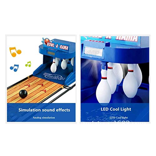 Daka Game Electronic Bowling Alley, con Marcador Electrónico LED, Juego De Familia De Interior Plegable Juego De Bolos Padre-Niño Interactive Toy Ball