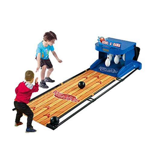 Daka Game Electronic Bowling Alley, con Marcador Electrónico LED, Juego De Familia De Interior Plegable Juego De Bolos Padre-Niño Interactive Toy Ball