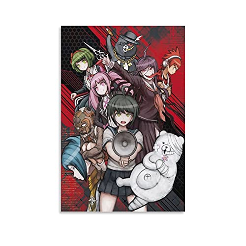 Danganronpa - Póster de anime japonés con diseño de personaje cuadrático, diseño de Danganronpa Ultra Despair Girls Anime Póster y arte de pared, diseño moderno para dormitorio familiar, 60 x 40 cm