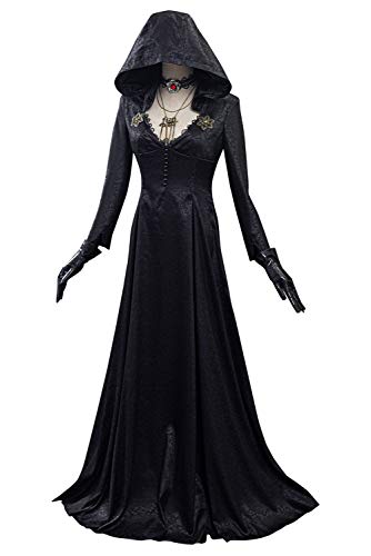 Daniela Vampir - Vestido largo para Halloween, carnaval, exposiciones cosplay, disfraz negro, XL