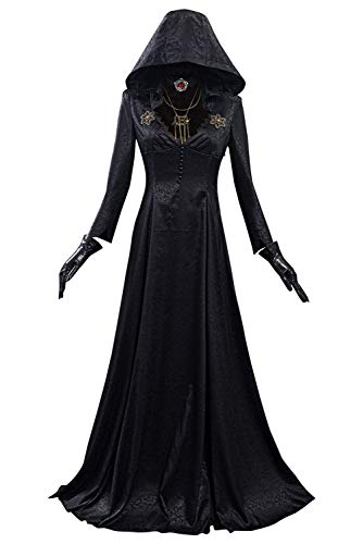 Daniela Vampir - Vestido largo para Halloween, carnaval, exposiciones cosplay, disfraz negro, XL