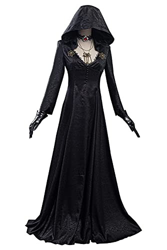 Daniela Vampir - Vestido largo para Halloween, carnaval, exposiciones cosplay, disfraz negro, XL