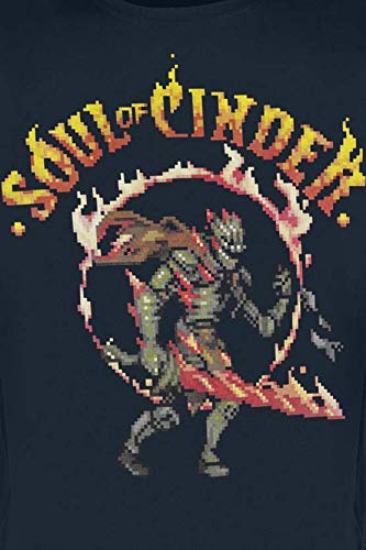 Dark Souls Soul of Cinder Hombre Camiseta Negro M, 100% algodón, Regular