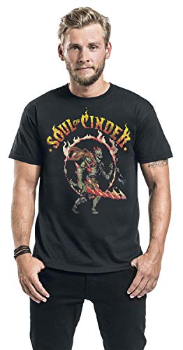 Dark Souls Soul of Cinder Hombre Camiseta Negro M, 100% algodón, Regular