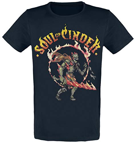 Dark Souls Soul of Cinder Hombre Camiseta Negro M, 100% algodón, Regular