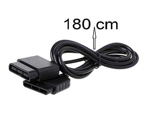 DARLINGTON & Sohns - Cable alargador compatible con mando Playstation PS1 y PS2, 2 cables de extensión