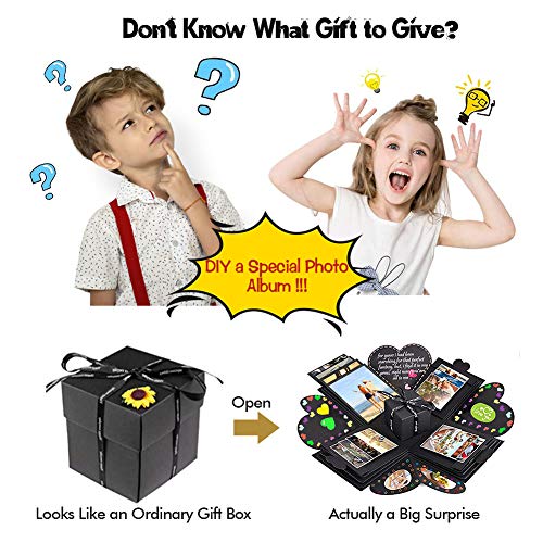 DASIAUTOEM Caja de Regalo Creative, Caja Fotos Regalo, Explosion Box, Caja Regalo Sorpresa DIY Álbum de Fotos Memory Scrapbooking Love Memory para Cumpleaños Boda Aniversario San Valentín Novia Regalo