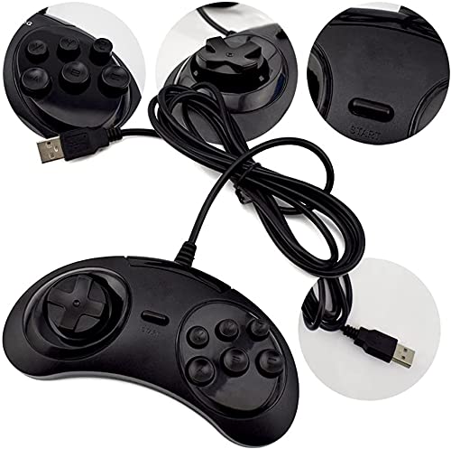 Data Frog Para SEGA USB Classic Gamepad 6 botones USB Gaming Joystick Soporte para PC MAC Mega Drive Controladores