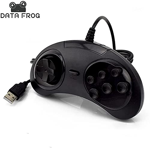 Data Frog Para SEGA USB Classic Gamepad 6 botones USB Gaming Joystick Soporte para PC MAC Mega Drive Controladores