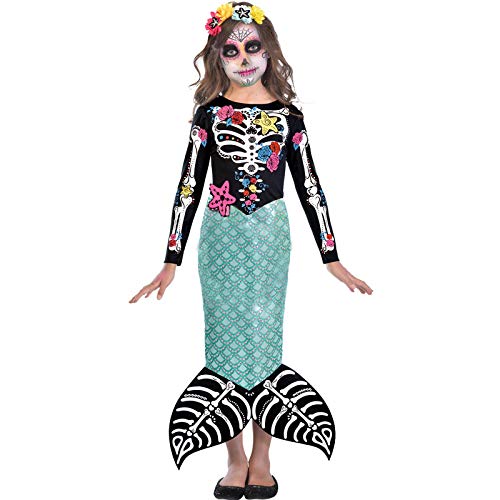 Day of the Dead Mermaid Costume - Age 8-10 Years