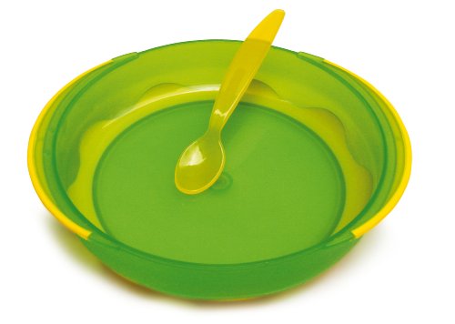 DBD Remond 210007 Babysnack - Juego de fiambreras para bebé con cuchara, color naranja y verde