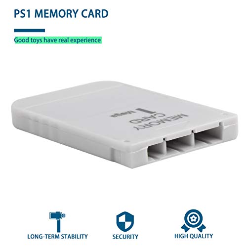 DDyna Tarjeta de memoria PS1 1 Mega tarjeta de memoria para Playstation 1 One PS1 PSX juego útil práctico Afable blanco 1M 1MB