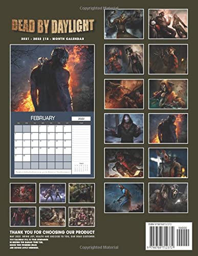 Dead by Daylight Calendar 2022-2023: Dead by Daylight Calendar 2022 - OFFICIAL Games calendar 2022 18 months- Planner Gifts boys girls kids and all ... 17''x11''(Kalendar Calendario Calendrier).