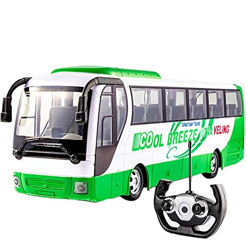 DealMux Simulación Control remoto Bus Realista RC City Bus Coche Juguetes para niños (Verde)