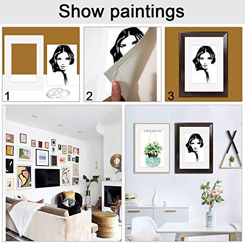 DECARETA 10 piezas A3 blanco Passepartout para proteger fotos y dibujos, diámetro externo 29,7 * 42 cm y diámetro interno 20,3 * 25,3 cm marcos de fotos de papel passepartout