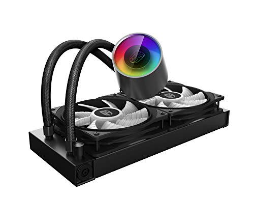 DEEP COOL Castle 240 RGB V2, Refrgeración Líquida de CPU, 2 * 120mm ARGB PWM Ventiladores Silenciosos,Controlador ARGB Manual Incluido, Garantía de 3 Años