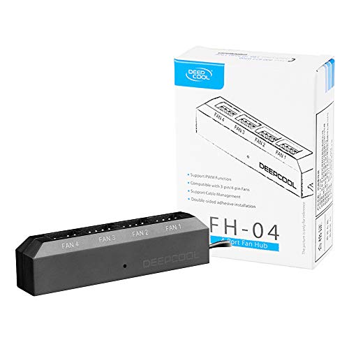 DEEPCOOL FH-4 Integrado Ventilador Hub, PWM Función, Soporta hasta 4 Ventiladores, Compatible con los de 3/4 pin
