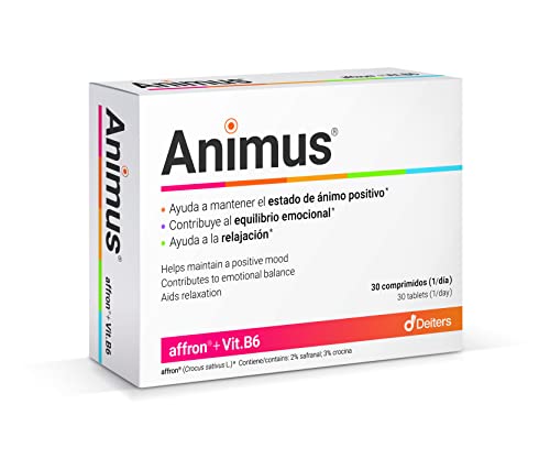 DEITERS - Animus Complemento Alimenticio, Pastillas para el Ánimo, Pastillas Naturales para la Ansiedad y Estrés, Complejo Vitamínico, con Vitamina B6, Multivitaminas, Ansiedad, 30 Comprimidos