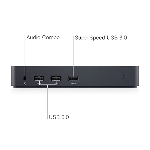 Dell 452-BBOT - Base de conexión (USB 3.0, USB A, USB B, 10, 100, 1000 Mbit/s, 1000BASE-T, 1000BASE-TX, 100BASE-T, 100BASE-TX, 10BASE-T), color negro