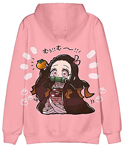 Demon Slayer Kimetsu no Yaiba Sudadera con capucha impresa 3D Kamado Tanjirou Nezuko Cosplay Traje Kawaii Casual Jumper, Demon Slayer09, XS
