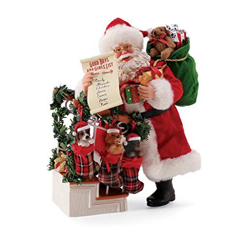 Department 56 Possible Dreams Santa and his Pets - Medias para cachorro, 25,4 cm, multicolor