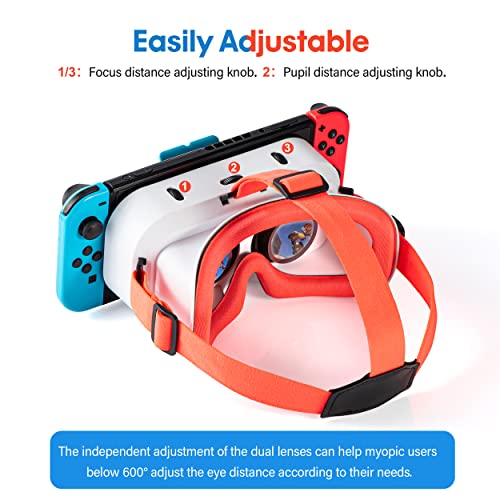 DEVASO VR Headset compatible con Nintendo Switch 3D VR (realidad virtual) gafas, interruptor VR Labo gafas para Nintendo Switch