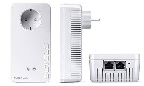 devolo Magic 1-1200 WiFi AC Starter Kit : 2 adaptadores Powerline WiFi para la Oficina en casa (1200 Mbit/s, 2 Puertos Fast Ethernet LAN, Malla, G.hn)