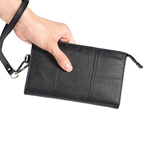 DFV mobile - Funda Piel Natural Nuevo Diseño Bolso de Mano para Google Nexus 5 - Negra