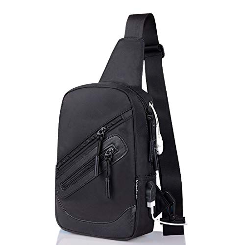 DFV mobile - Mochila Bolso Bandolera Nylon para Google Nexus 5 - Negra