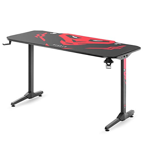 Diablo X-Mate 1400 Mesa para Gaming Escritorio para Computadora Ergonómico Carbono Gancho para Auriculares Portabebidas (140 x 76 x 66 cm)