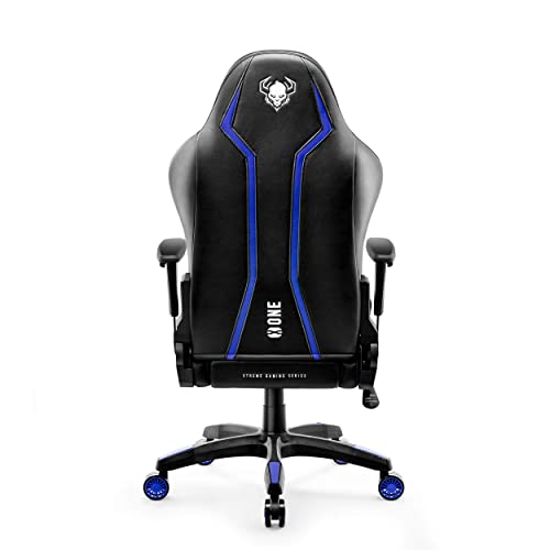 Diablo X-One 2.0 Silla Gaming Gamer Oficina Sillon de Ordenador Reposabrazos Ajustables Cuello/Cojín Lumbar Diseño Ergonómico Azul Normal (L)