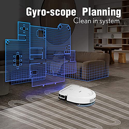 Dibea Robot aspirador con función de fregado, navegación inteligente, aspiradora plana 2 en 1, gran fuerza de succión, autocargable, ideal para suelos duros D500-A Plus.
