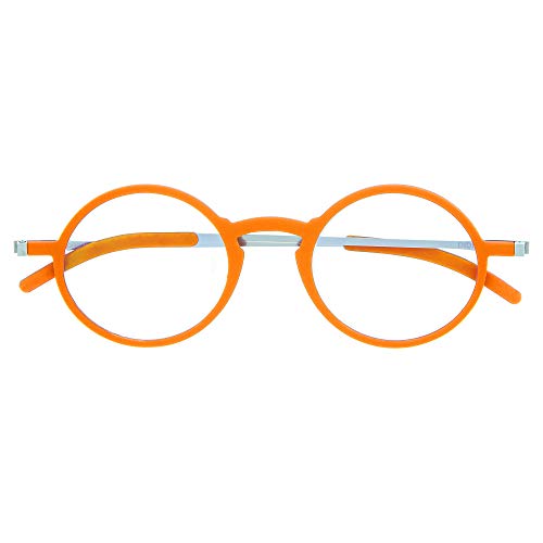 DIDINSKY Gafas de Lectura Graduadas Ultra Delgadas para Hombre y Mujer. Gafas de Presbicia muy Ligeras con Lentes con Protección Luz Azul. Carrot +1.5 - MACBA ROUND