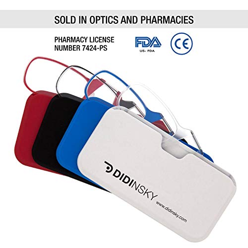 DIDINSKY Gafas de lectura sin patillas graduadas para hombre y mujer transparentes. Gafas de presbicia para hombre y mujer flexibles e irrompibles para vista cansada. Blue +2.0 – MOMA