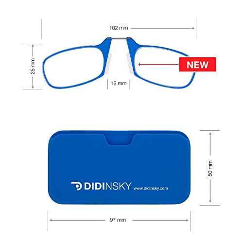 DIDINSKY Gafas de lectura sin patillas graduadas para hombre y mujer transparentes. Gafas de presbicia para hombre y mujer flexibles e irrompibles para vista cansada. Blue +2.0 – MOMA