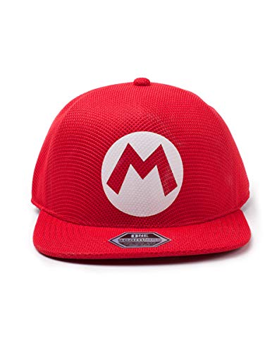 Difuzed Nintendo Super Bros. Mario Logo Seamless Cap Gorra de bisbol, Rojo (Red Red), Talla única Unisex Adulto