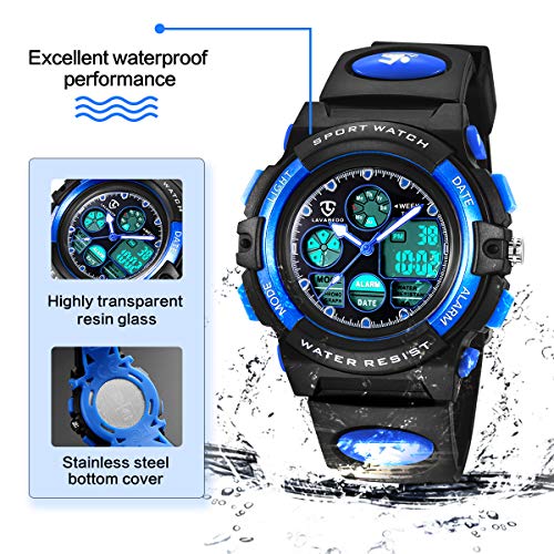 Digital Reloj, Niños Reloj, Niños Niñas Niños Multi Función Digital LED Alarma Cronómetro Retroiluminación Impermeable Reloj Deportivo