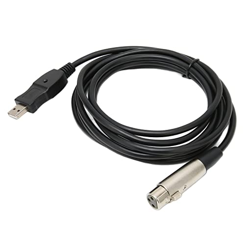 Dilwe Cable de Micrófono USB, USB Macho a XLR Hembra Cable Convertidor de Enlace de Micrófono para Micrófonos de Grabación de 9.8 Pies para Windows para PS2, para PS3, para Wii, para Xbox