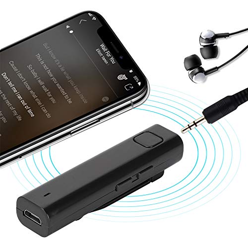 Dilwe1 Auriculares de conversión Bluetooth, Adaptador Inteligente de traducción, Transmisor de Audio HiFi Auricular con Tarjeta de Memoria Soporte 26 Idiomas Traducción(Negro)